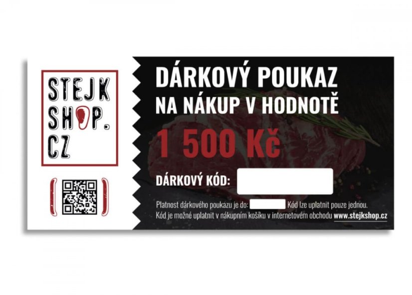 Dárkový poukaz na nákup v hodnotě 1500Kč Dárkový poukaz na nákup v hodnotě 1500Kč
